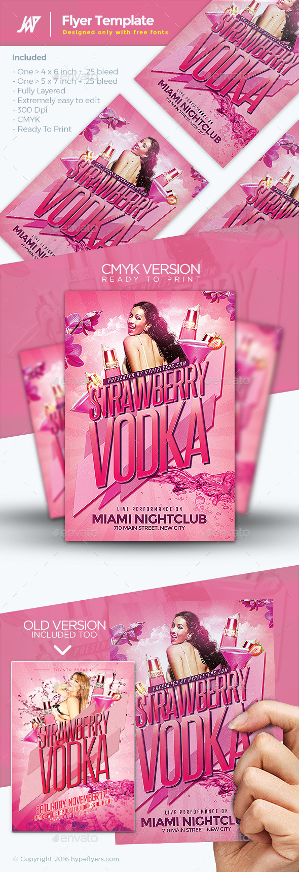 Strawberry Vodka Flyer - Clubs & Parties Events