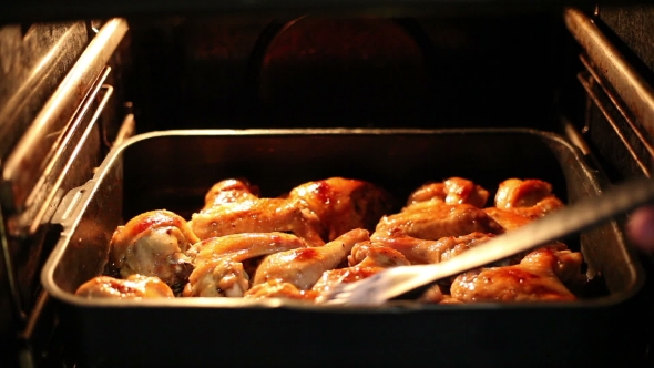 Chicken Drummets Deep Frying In Oil