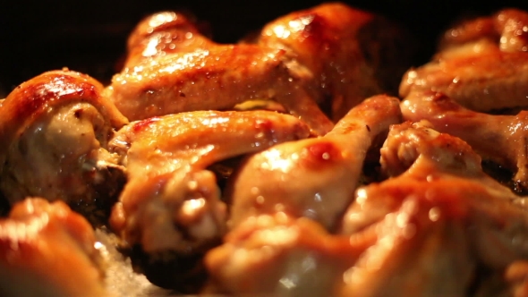 Chicken Drummets Deep Frying In Oil