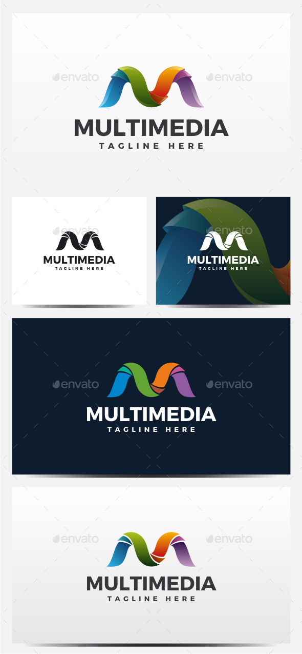 Multimedia - Letter M Logo - Abstract Logo Templates