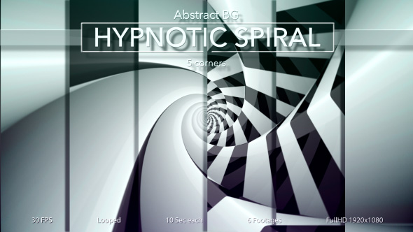 Abstract BG 5 Corners Hypnotic Spiral