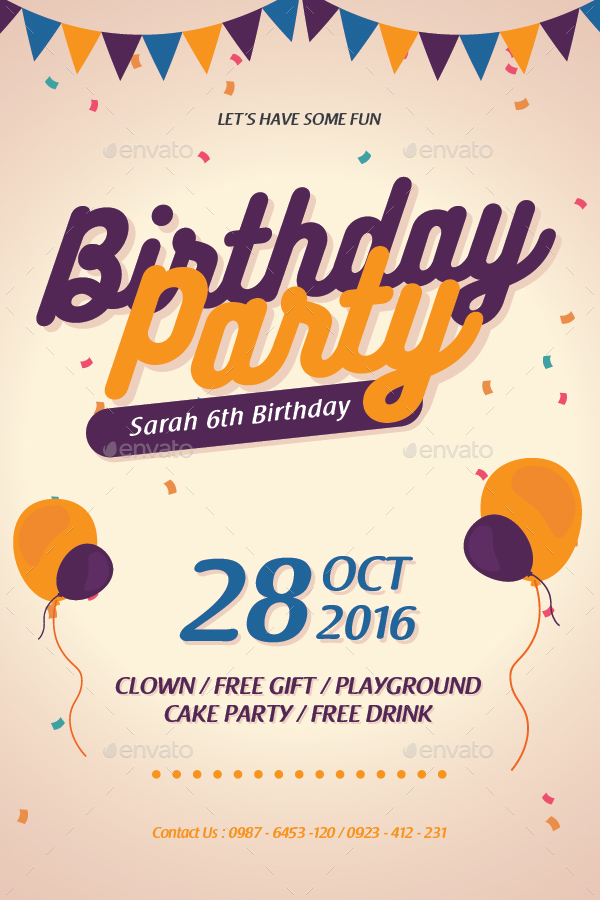 Birthday Flyer + Invitation by tokosatsu | GraphicRiver