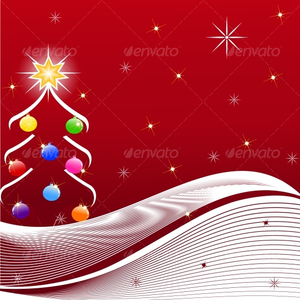 vector illustration of Christmas Tree - Christmas Seasons/Holidays