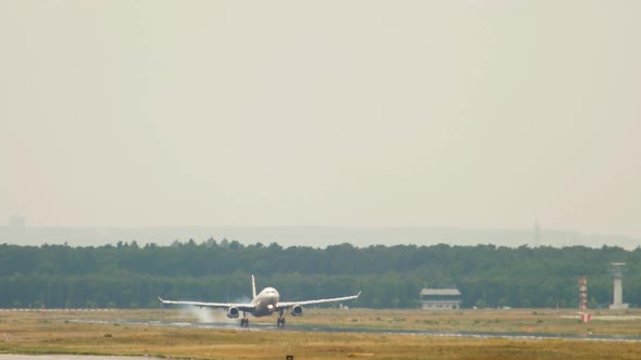 The Airliner Landed at the Airport alt