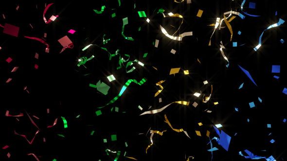 Confetti and Streamer V.2  ( Separate 4 Colors)