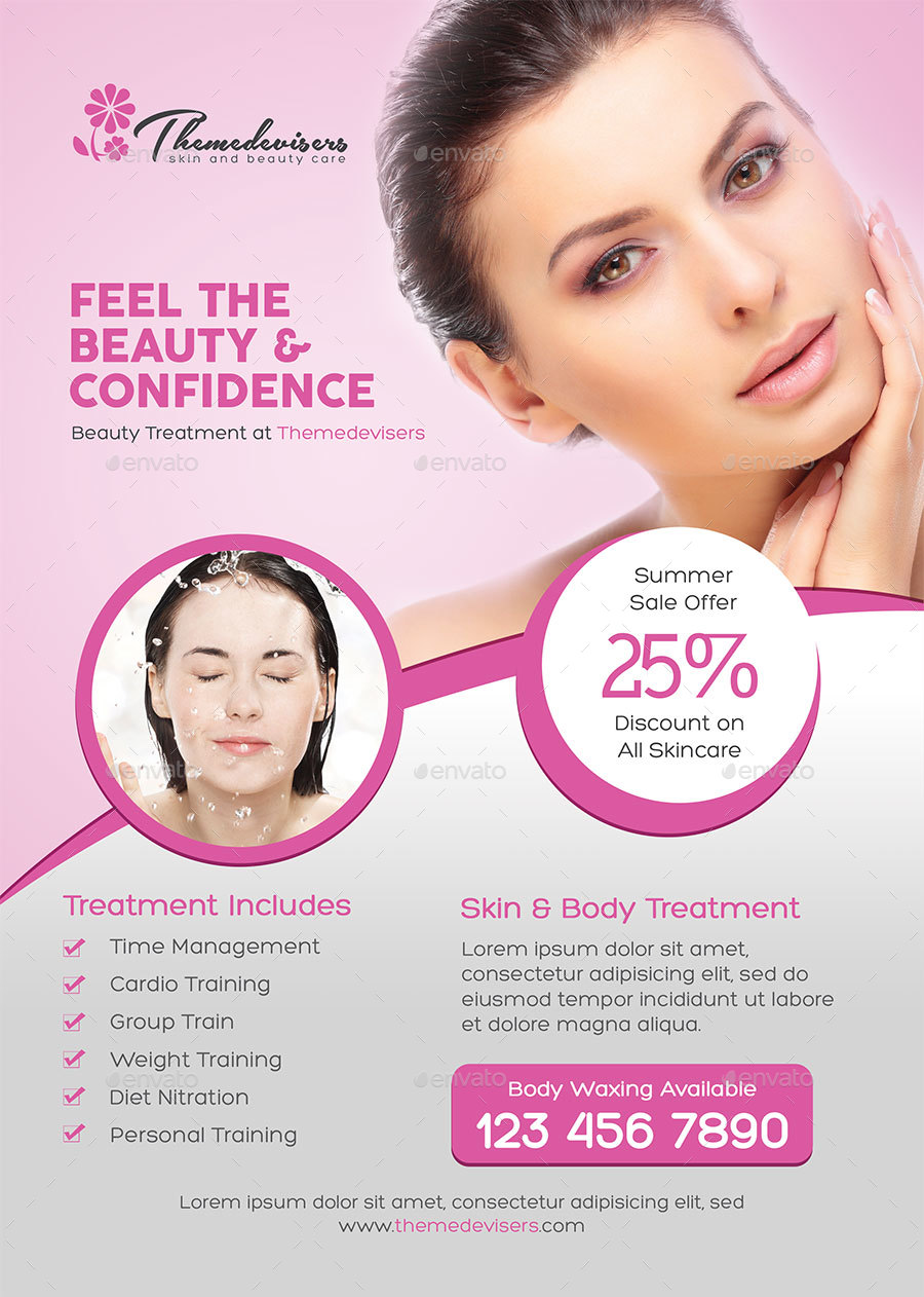 Beauty Care Flyer, Print Templates | GraphicRiver