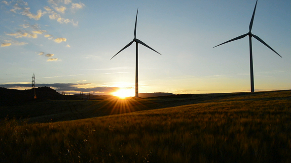 Wind Turbines at Sunset alt