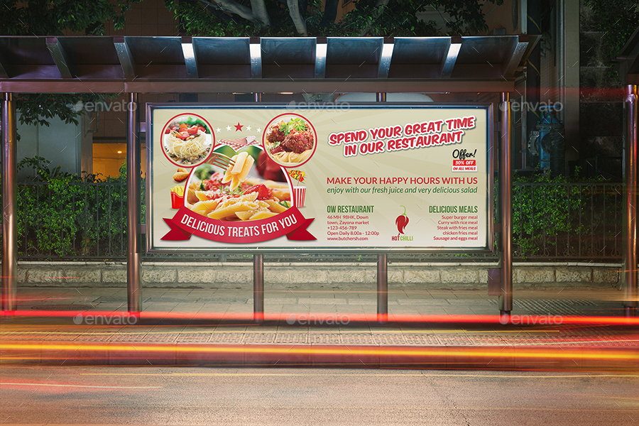 Restaurant Billboard Template Vol.5, Print Templates | GraphicRiver