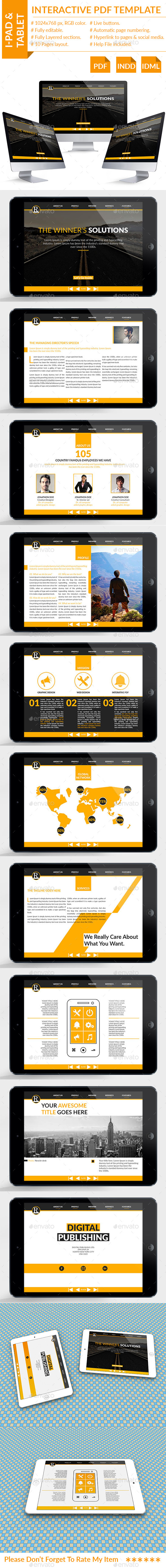 interactive pdf template by newishit graphicriver