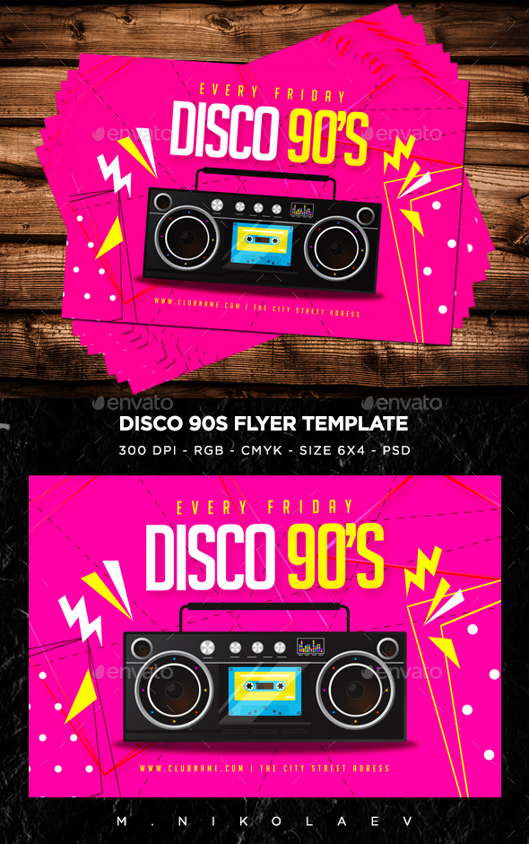 Disco 90s Flyer V9 - Clubs & Parties Events