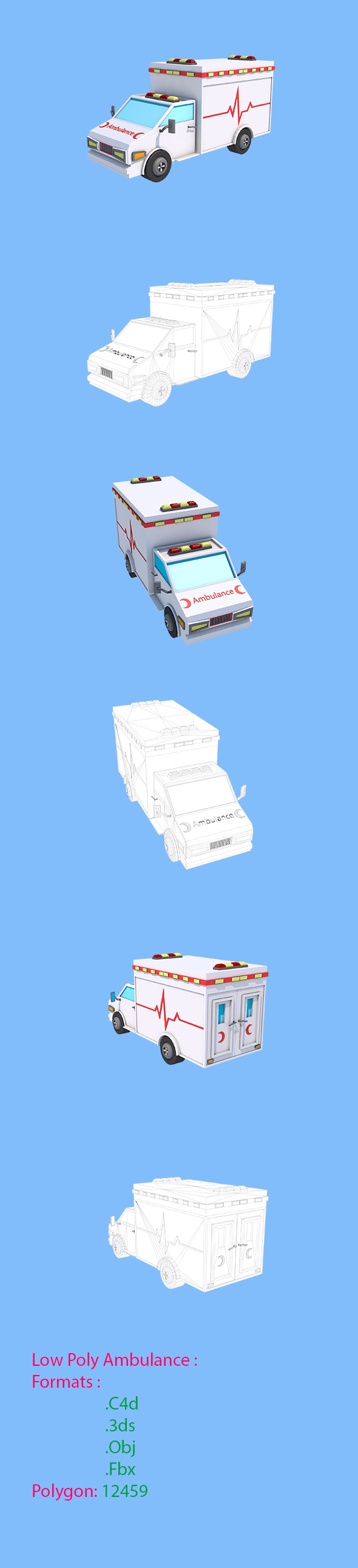 low Poly Ambulance - 3Docean 16197700