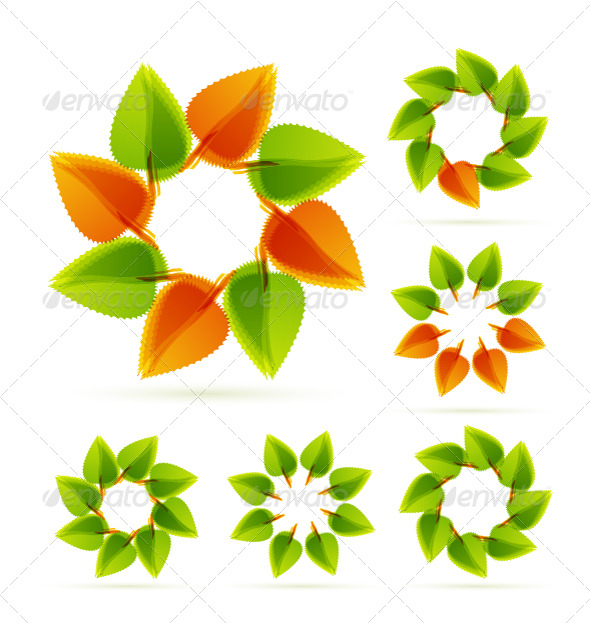 Leaf circle icons