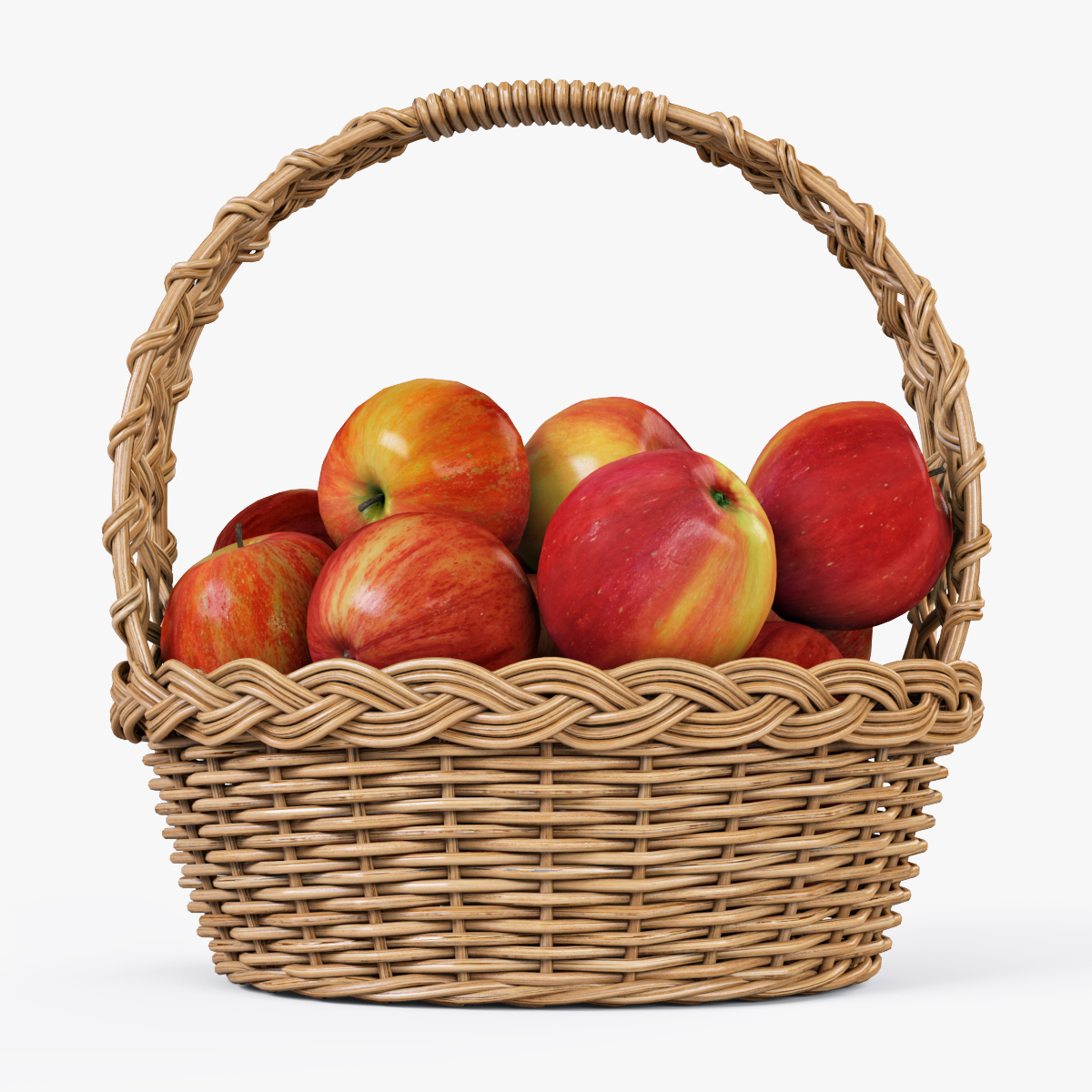 Brand New All Natural Real Wicker Red Apple Hamper 