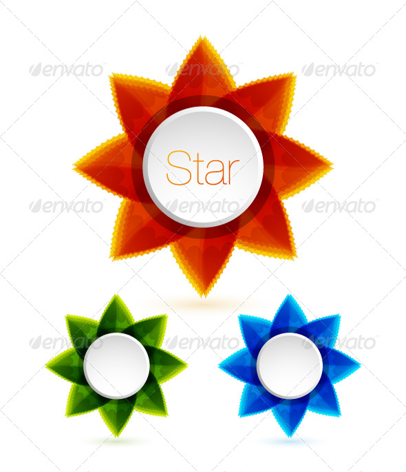 Colorful stars. Vector design elements