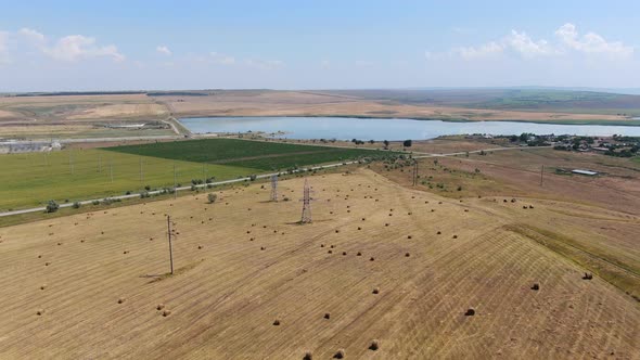 Agricultural Fields From a Bird's Eye View Harvesting Wheat with Harvesters