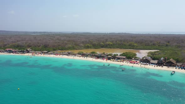 Tropical White Sand Beach Seafront in Cartagena Colombia alt