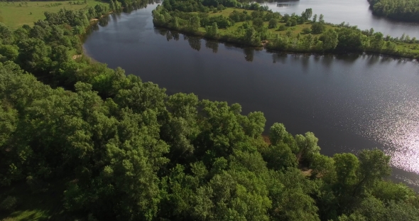 Spring Nature - Island And Tributaries Of The Dnieper River Near Kiev In Ukraine