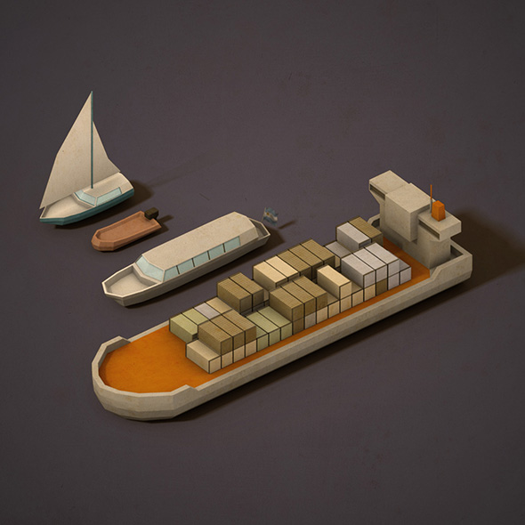 Lowpoly Boats - 3Docean 16215794