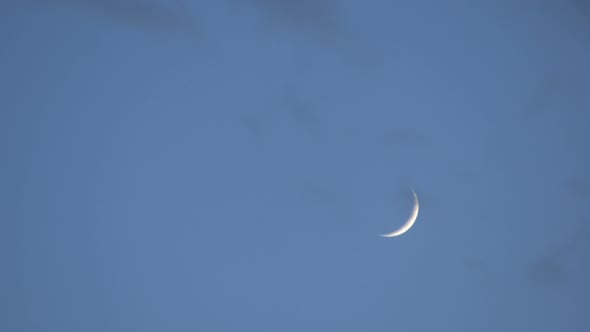 Young Moon in the Sky Through the Transparent alt