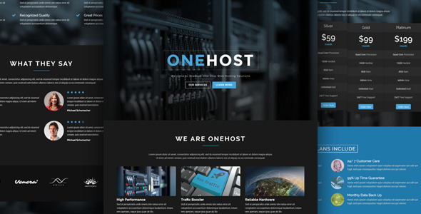 Onehost – One Page Responsive Hosting Template