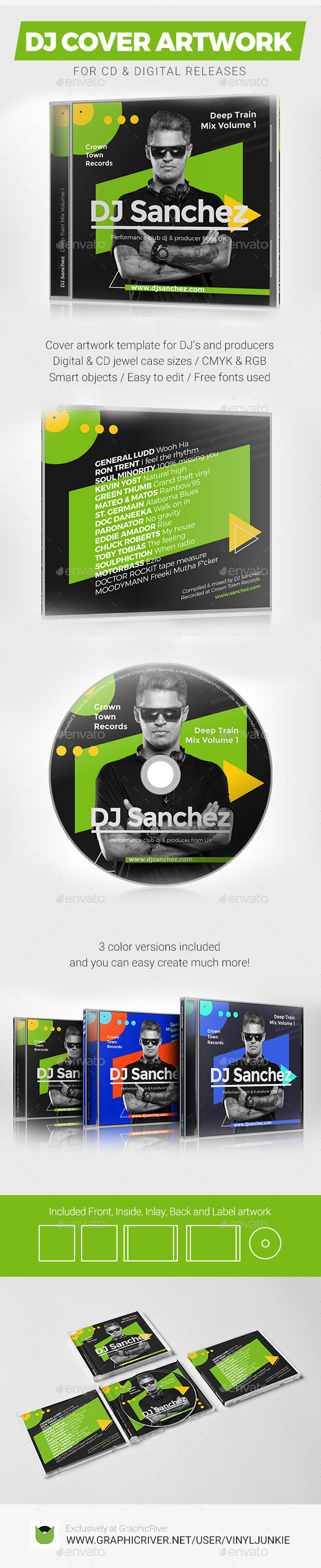 ProDJ - DJ Mix / Album CD Cover Artwork PSD Template