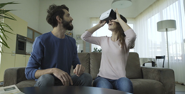 Friends Trying Virtual Reality Headset