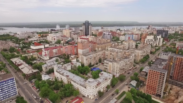 Drone Flies Over Samara City 2