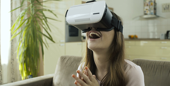 Girl Explores Virtual Reality