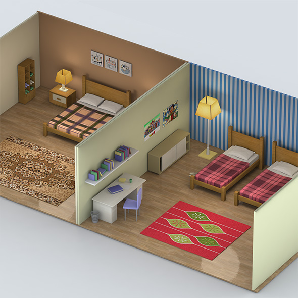 Low Poly Bedrooms - 3Docean 16254153