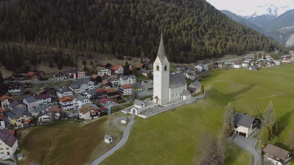 Swiss Village Aerial Scenery
