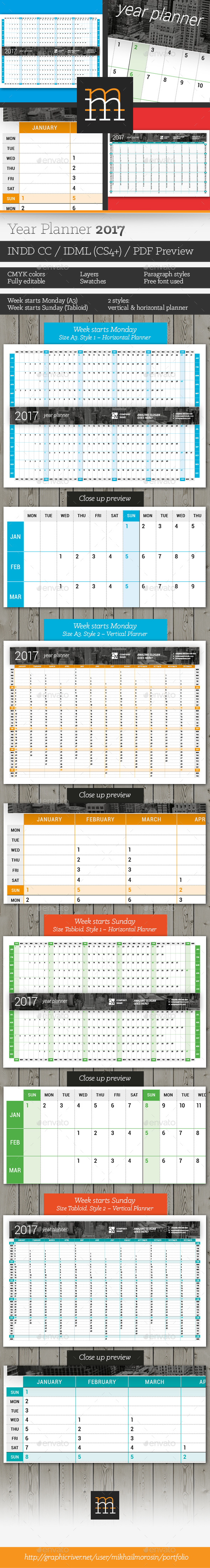 Year Planner 2017 - Calendars Stationery