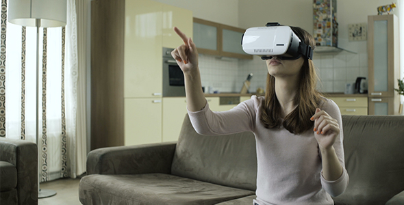 Woman Working In Virtual Reality