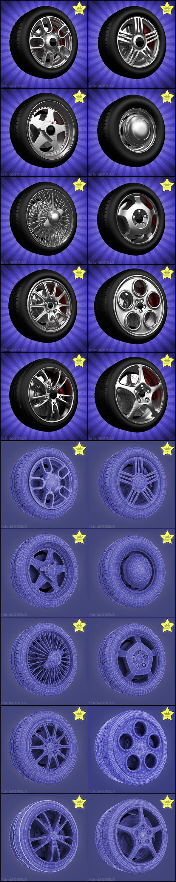 High detailed wheels - 3Docean 1627464