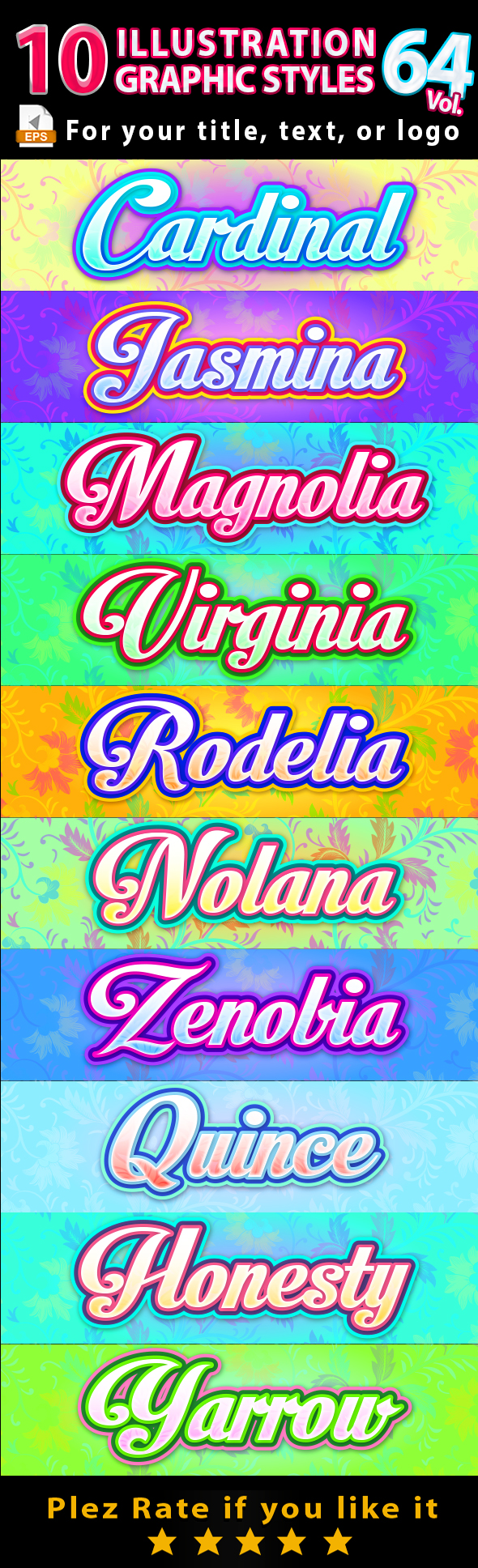10 Illustrator Graphic Styles Vol.64 - Styles Illustrator