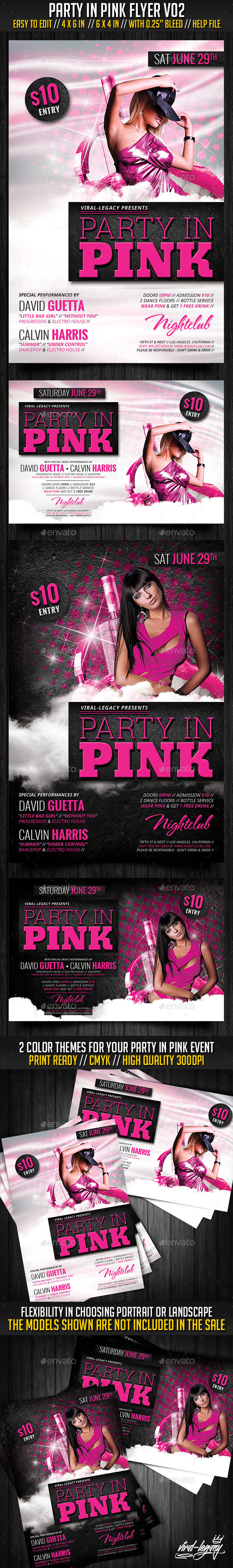 Party In Pink Flyer V01 - Clubs & Parties Events