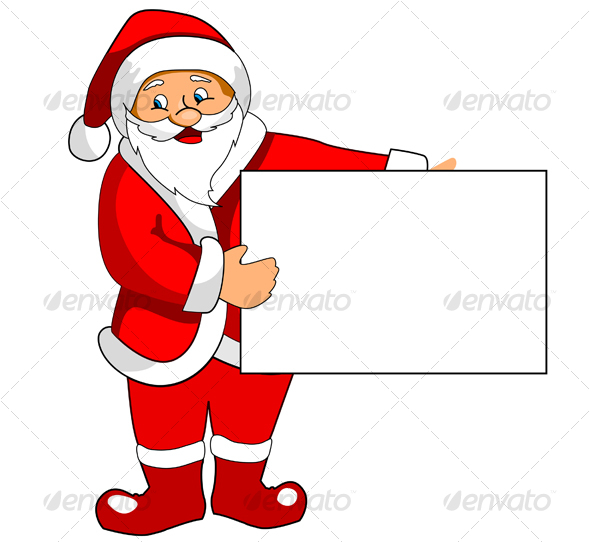 Santa Claus with blank paper