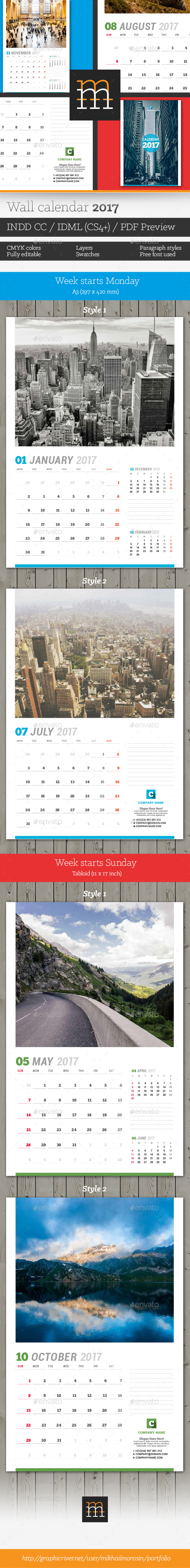 Wall Calendar 2017 - Calendars Stationery