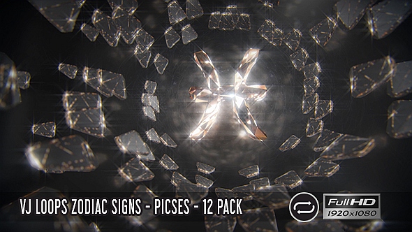 VJ Loops Zodiac Signs - Picses - 12 Pack