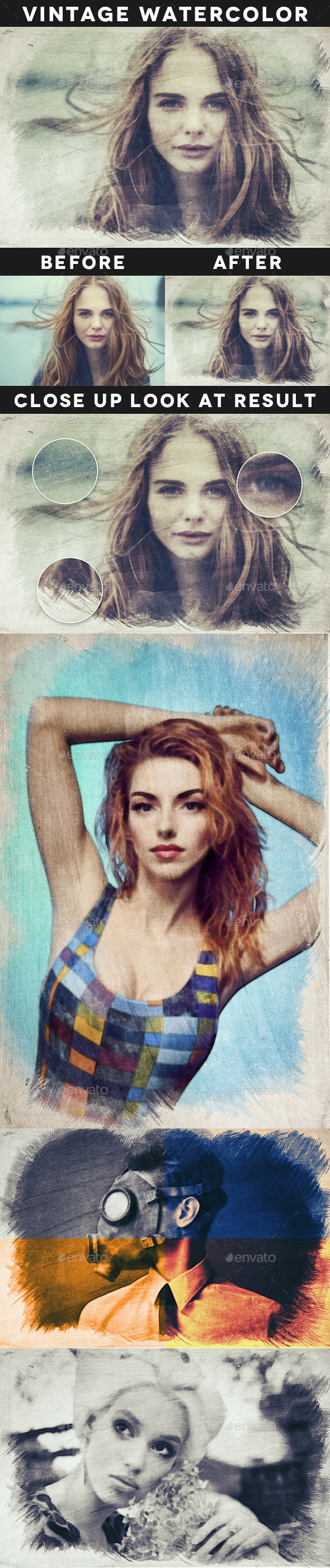 Vintage Watercolor Effect - Artistic Photo Templates