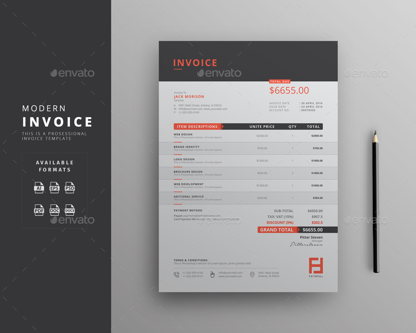 Invoice, Print Templates | GraphicRiver