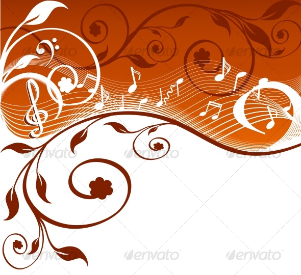 VECTOR ILLUSTRATION OF MUSIC THEME - Flourishes / Swirls Decorative