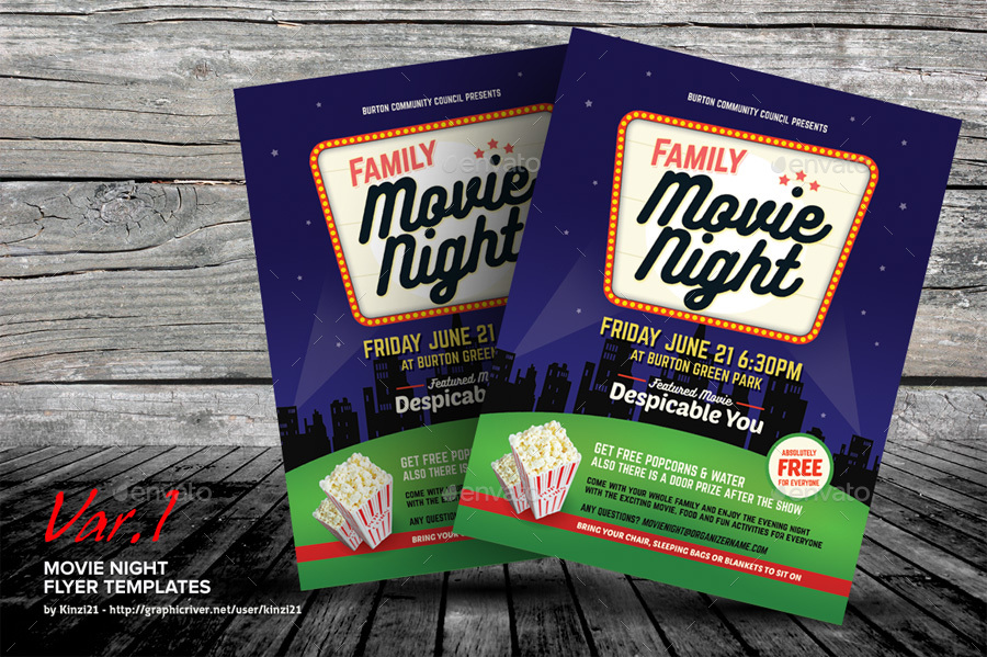movie night flyer templates