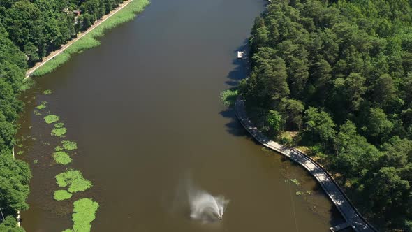 Aerial View From Drone on Svetlogorsk Town and Tikhoe Lake alt