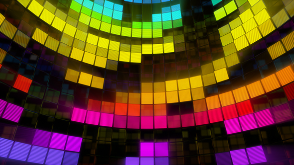 Revolving Neon Tiles Stage Light - Rainbow Gradient Flickering