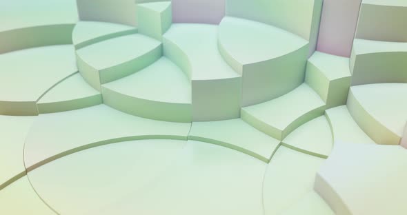 Circular shapes with pastel green and smooth motion