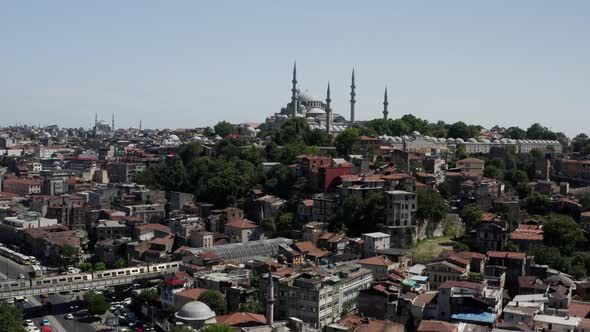 Istanbul City And Suleymaniye Mosque Aerial View