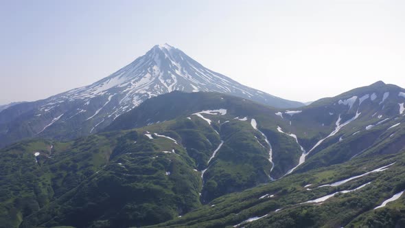 Beautiful Mountain Landscape of Vilyuchinsky Volcano at Sunny Day