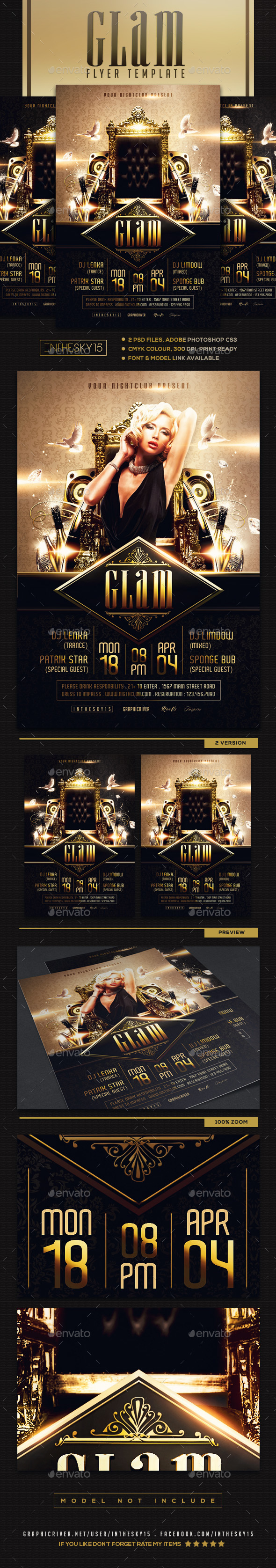 Glam Flyer Template - Flyers Print Templates