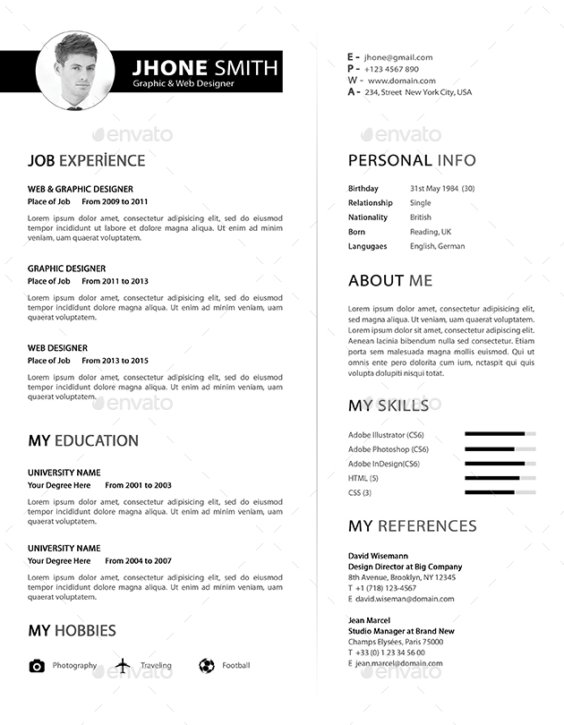 Resume Print Templates GraphicRiver - 04 Resume 