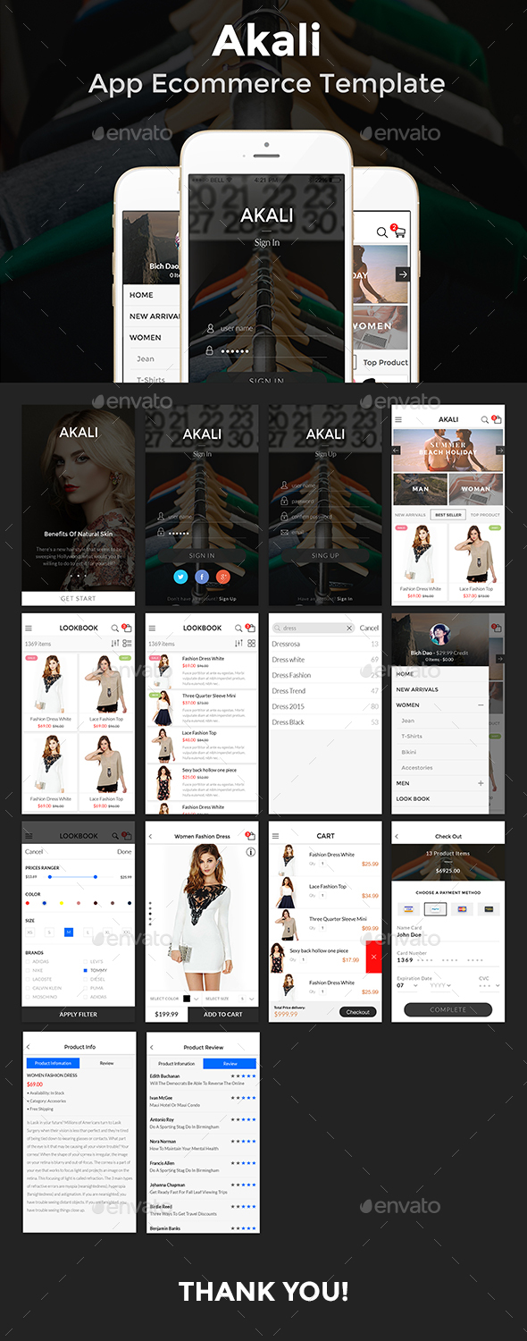 Akali - Ecommerce App Template - User Interfaces Web Elements